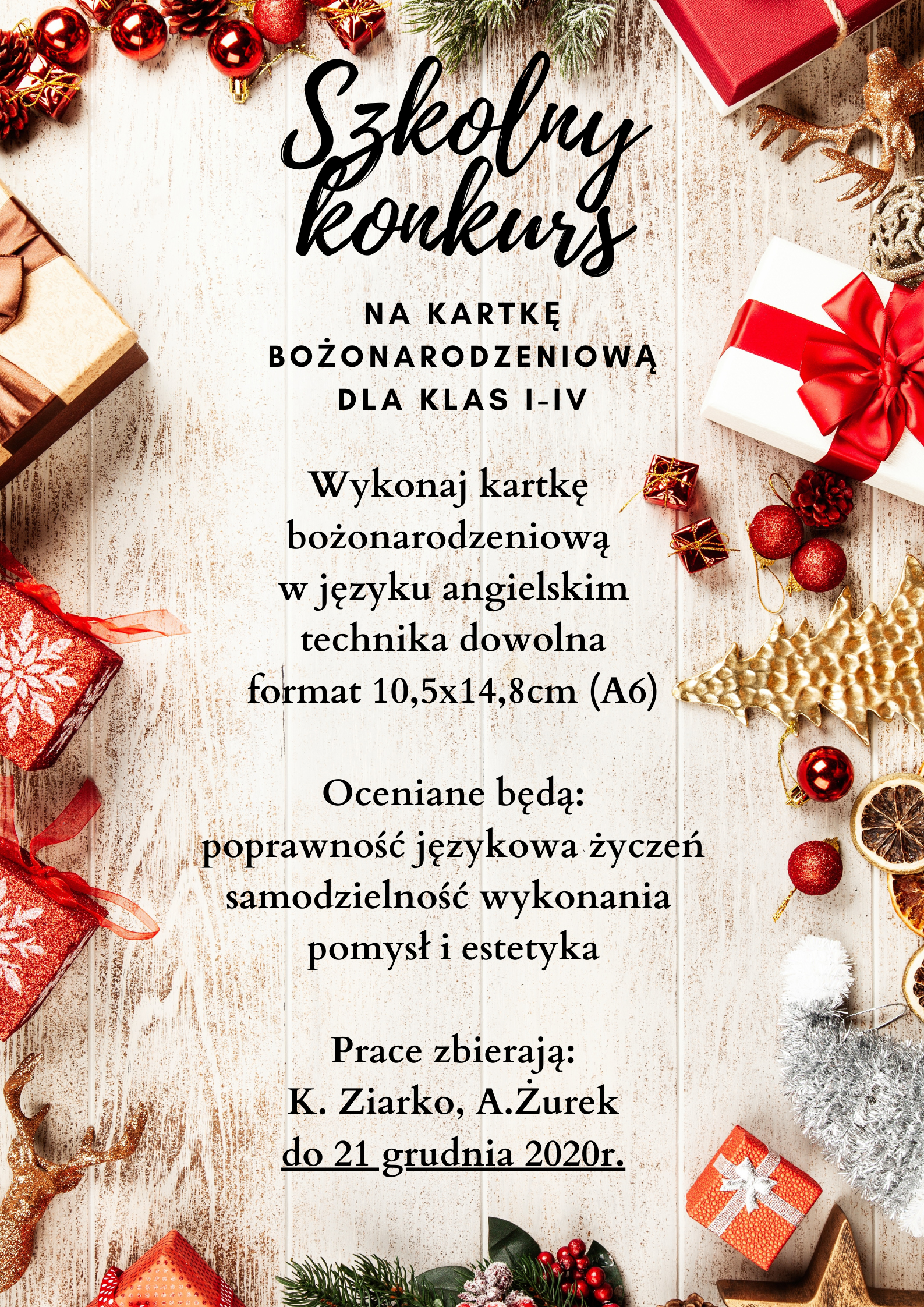Konkurs na kartke Bozonarodzeniowa 2020