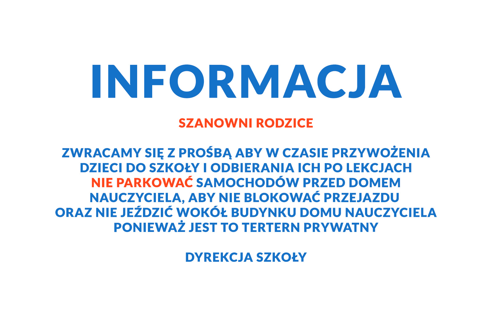 nie parkowac