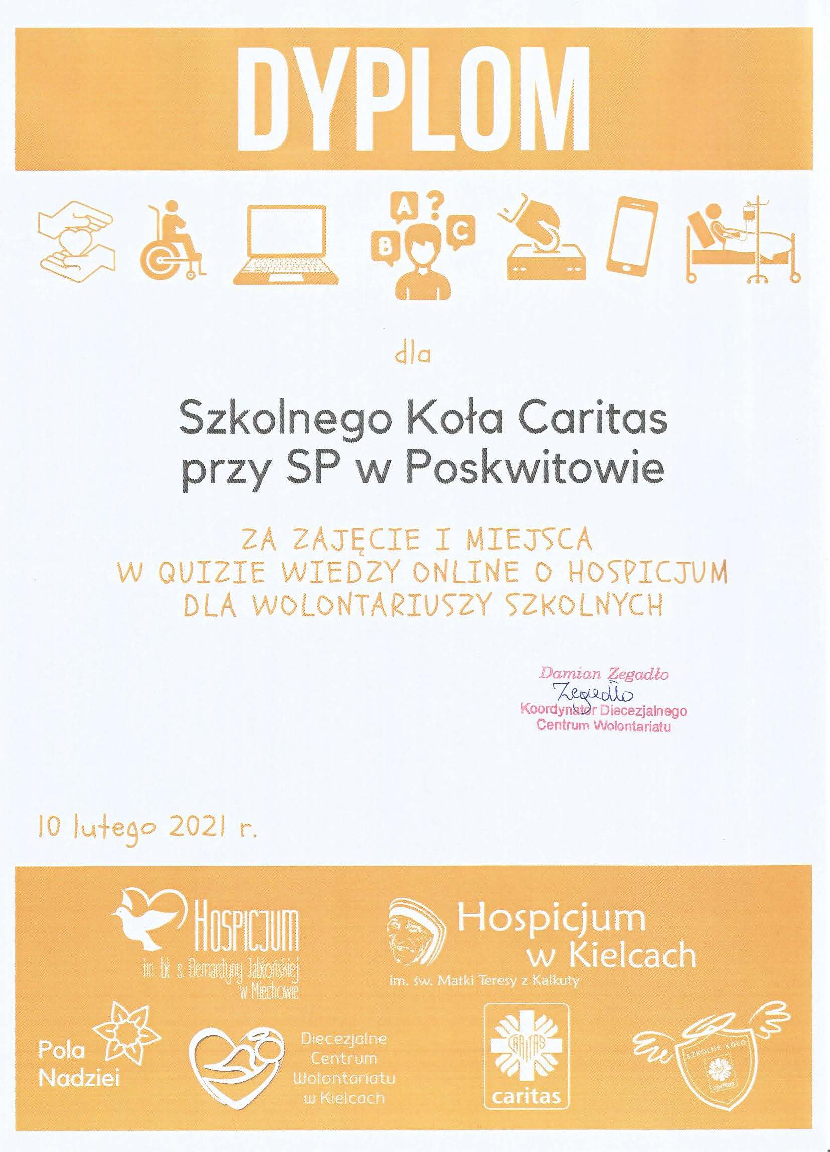 konkurs  hospicjum dyplom Poskwitow