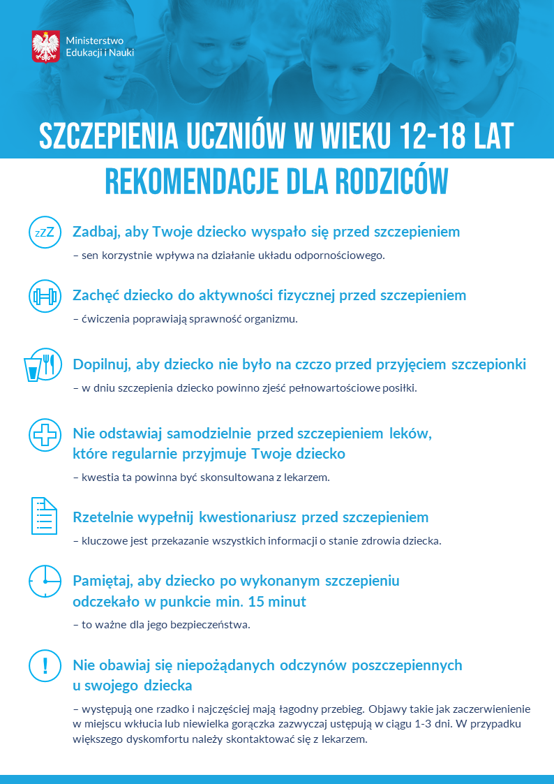 szczepieniauczniowwwieku1218latrekomendacjedlarodzicowplakatinformacyjny